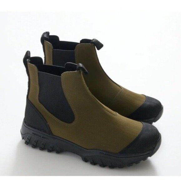 woden Shoes - NEW Woden Magda Rubber Waterproof Chelsea Olive Green Track Boots Women's Sz 5.5